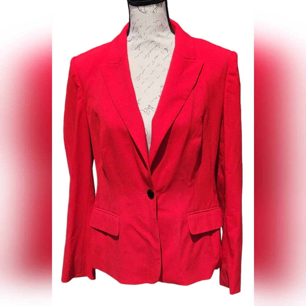 Calvin Klein Red Single-Button Blazer